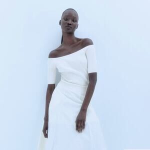 NWO H&M Rib-knit Off-the-shoulder Top White XS